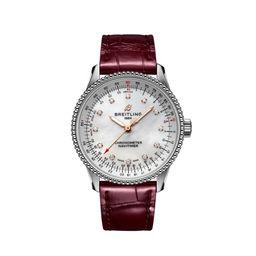 Breitling Navitimer 1 35 Automatic Stainless Steel / MOP / Croco / Pin