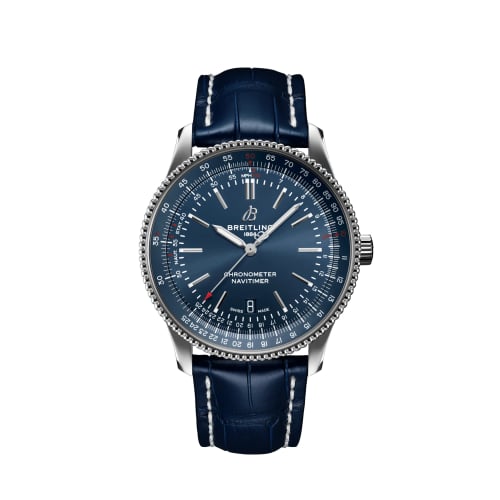 Breitling Navitimer Automatic 41 Automatic Stainless Steel / Blue / Croco / Pin