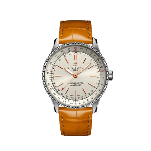 Breitling Navitimer 1 35 Automatic Stainless Steel / Silver / Croco / Pin