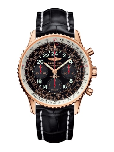 Breitling Cosmonaute Red Gold / Black / Croco