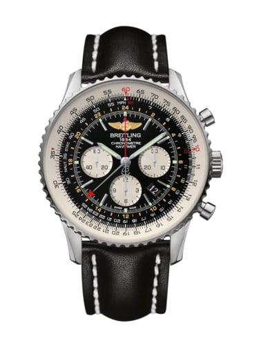 Breitling Navitimer GMT Stainless Steel / Black / Calf / Pin