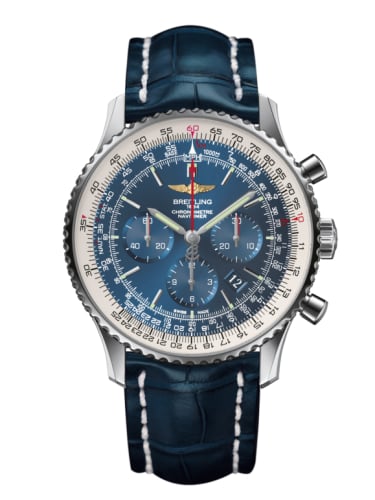 Breitling Navitimer 01 46 Stainless Steel / Aurora Blue / Croco / Pn