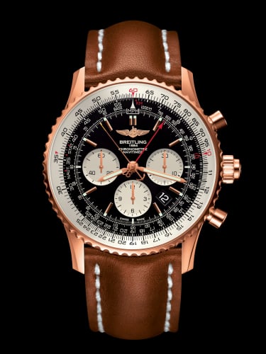Breitling Navitimer Rattrapante Red Gold / Black / Calf / Pin
