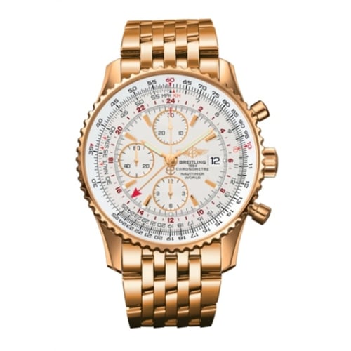 Breitling Navitimer World Red Gold / Silver / Bracelet