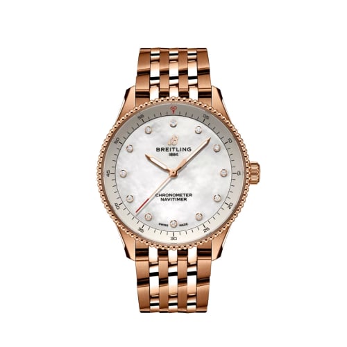 Breitling Navitimer Quartz 32 Red Gold / MOP / Bracelet