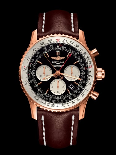 Breitling Navitimer Rattrapante Red Gold / Black / Calf / Pin