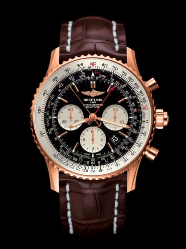 Breitling Navitimer Rattrapante Red Gold / Black / Croco / Pin