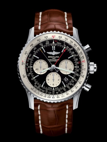Breitling Navitimer Rattrapante Stainless Steel / Black / Croco / Folding