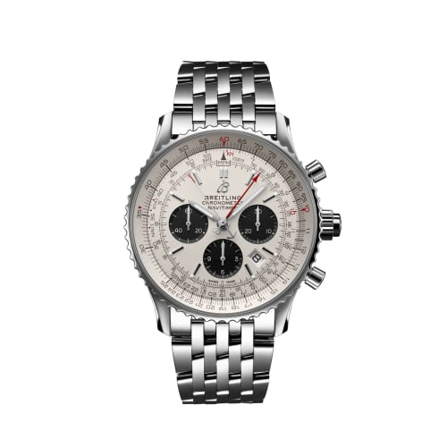 Breitling Navitimer Rattrapante Stainless Steel / Silver / Alligator / Bracelet