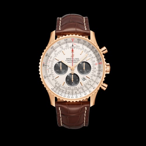 Breitling Navitimer 1 B01 Chronograph 46 Red Gold / Silver / Croco / Pin