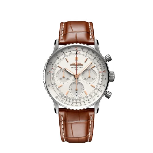 Breitling Navitimer B01 Chronograph 41 Stainless Steel / Silver / Alligator - Folding