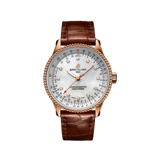 Breitling Navitimer 1 35 Automatic Red Gold / MOP / Croco / Folding