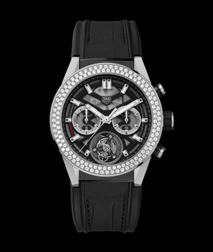 TAG Heuer Carrera Calibre Heuer 02T 45 Chronograph Tourbillon Titanium / Stainless Steel / Diamond / Alligator