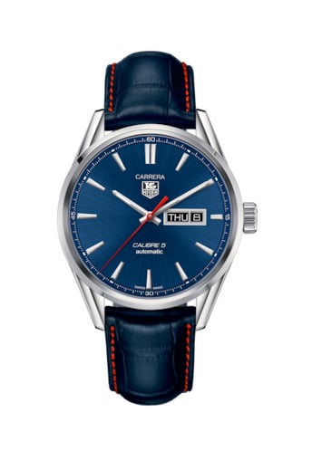 TAG Heuer Carrera Calibre 5 Day Date Stainless Steel / Blue / Alligator