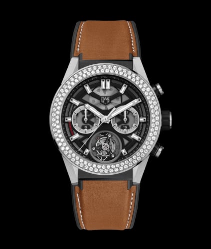 TAG Heuer Carrera Calibre Heuer 02T 45 Chronograph Tourbillon Titanium / Stainless Steel / Diamond / Calf