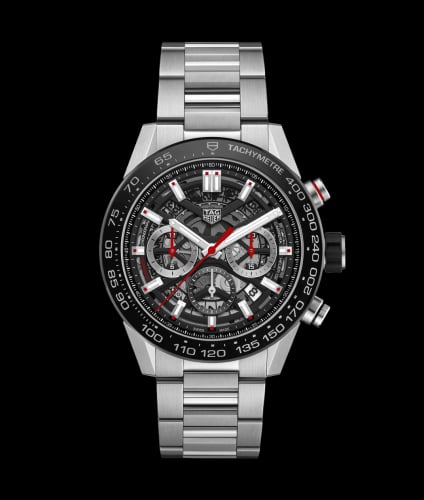 TAG Heuer Carrera Calibre Heuer 02 45 Stainless Steel / Black Ceramic / Skeleton / Bracelet