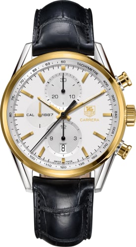 TAG Heuer Carrera Calibre 1887 41 Stainless Steel / Yellow Gold / Silver / Alligator