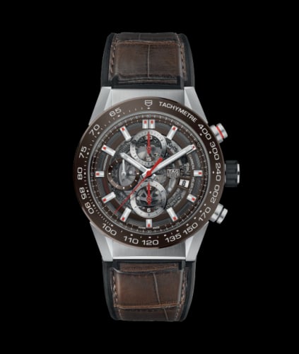 TAG Heuer Carrera Calibre Heuer 01 43 Stainless Steel / Brown Ceramic / Alligator