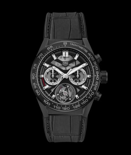 TAG Heuer Carrera Calibre Heuer 02T 45 Chronograph Tourbillon Ceramic / Alligator