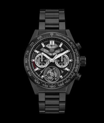 TAG Heuer Carrera Calibre Heuer 02T 45 Chronograph Tourbillon Ceramic / Bracelet