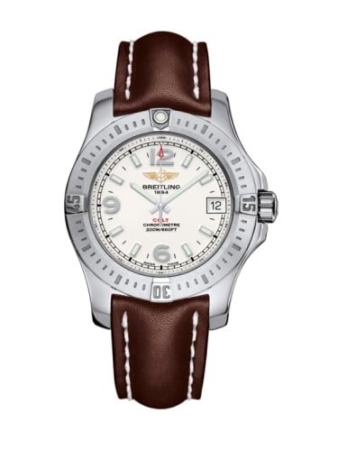 Breitling Colt 36 Stratus Silver / Calf / Pin