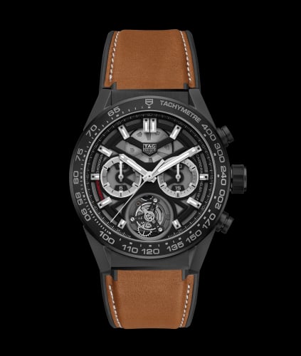 TAG Heuer Carrera Calibre Heuer 02T 45 Chronograph Tourbillon Ceramic / Calf