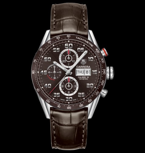 TAG Heuer Carrera Calibre 16 Day Date 43 Stainless Steel / Brown / Alligator