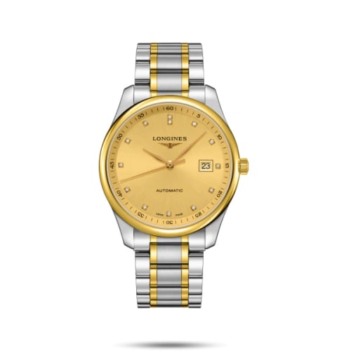 Longines Master Collection 42 Date Stainless Steel / Yellow Gold / Champagne-Diamond / Bracelet