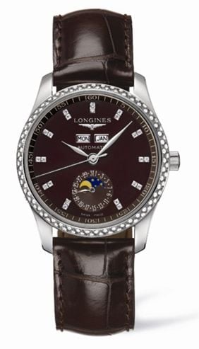 Longines Master Collection Calendar 36 Stainless Steel / Diamond / Brown MOP