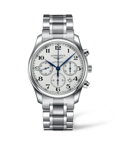 Longines Master Collection 42 Chronograph Stainless Steel / Silver-Arabic / Bracelet