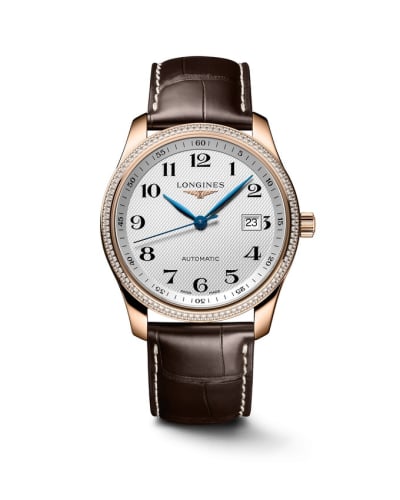 Longines Master Collection 40 Date Pink Gold - Diamond / Silver