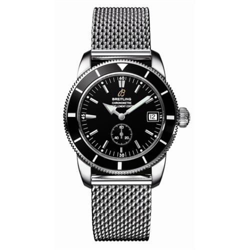 Breitling Superocean Heritage 38 Stainless Steel / Black / Milanese