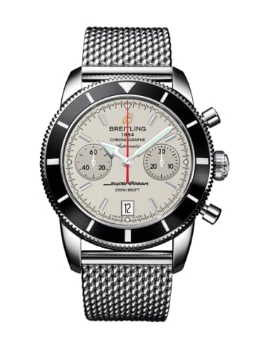 Breitling Superocean Heritage 44 Chronograph Stainless Steel / Black / Silver / Milanese