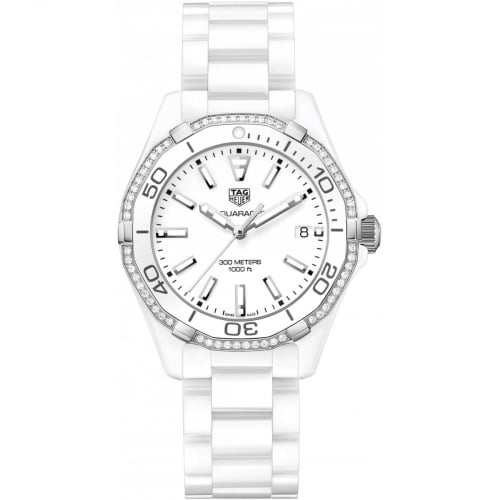 TAG Heuer Aquaracer 300M 35 Ceramic / Diamond / White / Bracelet
