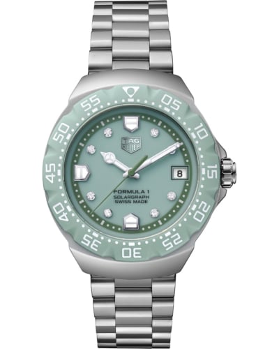 TAG Heuer Formula 1 Solargraph 38 Stainless Steel / Green - Diamond / Bracelet