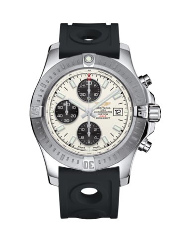 Breitling Colt Chronograph Automatic Stainless Steel / Stratus Silver / Rubber / Pin
