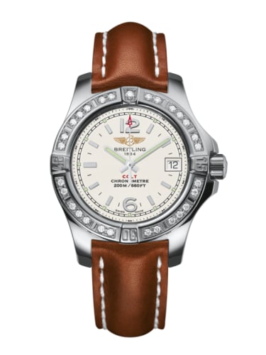 Breitling Colt Lady Diamond / Stratus Silver / Calf / Pin
