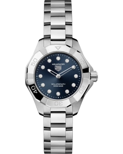 TAG Heuer Aquaracer Professional 100 Solargraph 28 Stainless Steel / Blue - Diamond