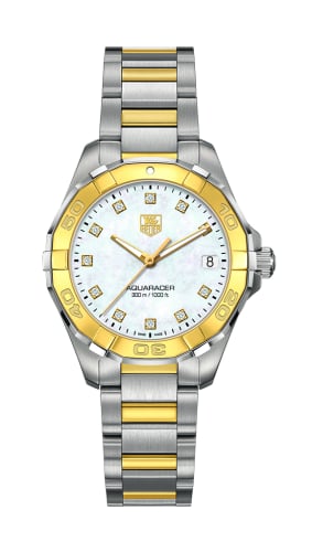 TAG Heuer Aquaracer 300M Quartz 32 Stainless Steel / Yellow Gold / MOP - Diamond / Bracelet
