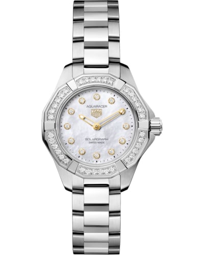 TAG Heuer Aquaracer Professional 100 Solargraph 28 Stainless Steel - Diamond / MOP