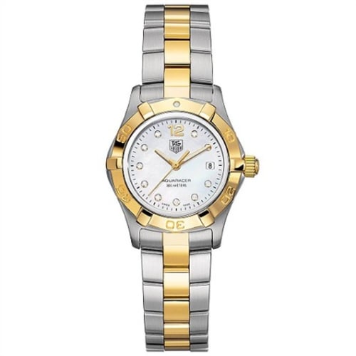 TAG Heuer Aquaracer 300M Quartz 27 Stainless Steel / Yellow Gold / MOP - Diamond / Bracelet