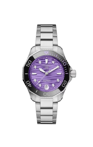 TAG Heuer Aquaracer Professional 300 36 Stainless Steel / Vivid Purple - Diamond / Bracelet