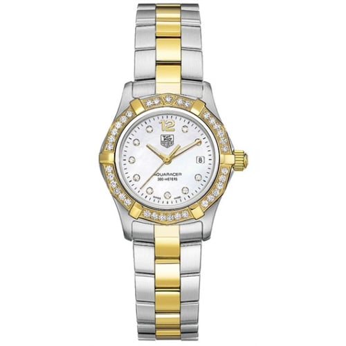 TAG Heuer Aquaracer 300M Quartz 27 Stainless Steel / Yellow Gold / MOP - Diamond / Bracelet