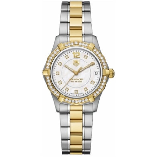 TAG Heuer Aquaracer 300M Quartz 32 Stainless Steel / Yellow Gold / Diamond / MOP - Diamond / Bracelet