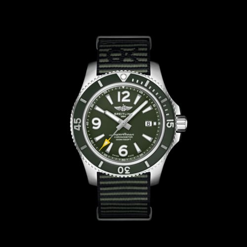 Breitling Superocean 44 Stainless Steel / Green / NATO / OuterKnown