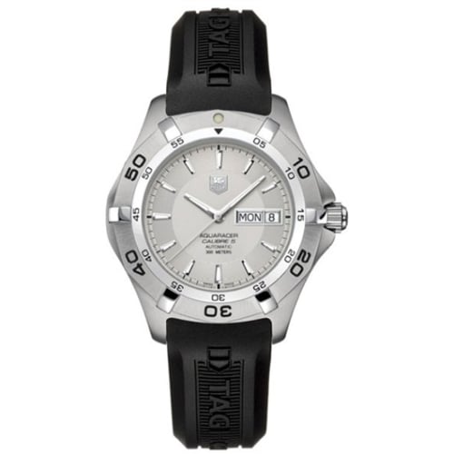 TAG Heuer Aquaracer 300M Calibre 5 Day-Date 41 Stainless Steel / Silver / Rubber