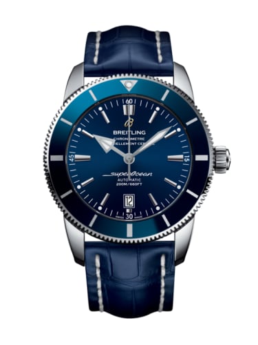 Breitling Superocean Heritage II 46 Stainless Steel / Blue / Blue / Croco / Pin