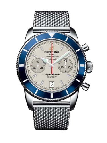 Breitling Superocean Heritage 44 Chronograph Stainless Steel / Blue / Silver / Milanese