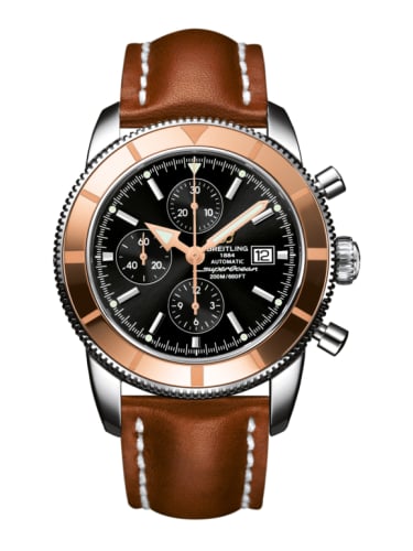 Breitling Superocean Heritage 46 Chronograph Stainless Steel / Red Gold / Black / Calf