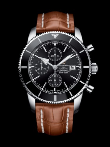 Breitling Superocean Heritage II 46 Chronograph Stainless Steel / Black / Black / Croco / Pin
